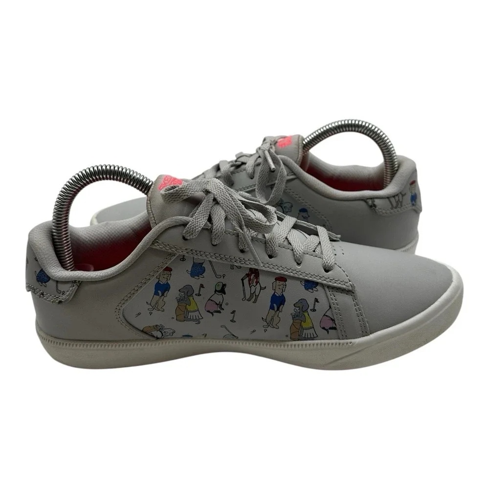 Skechers Go Golf‎ Drive 4 Shoes Womens 8.5 Gray Dog Novelty Print Sneakers 17011